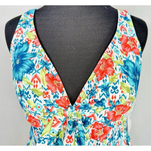Swim Solutions Simply Sweet Tie Front Tummy-Control Tankini Top Size 10 NWT $72 - Picture 8 of 12